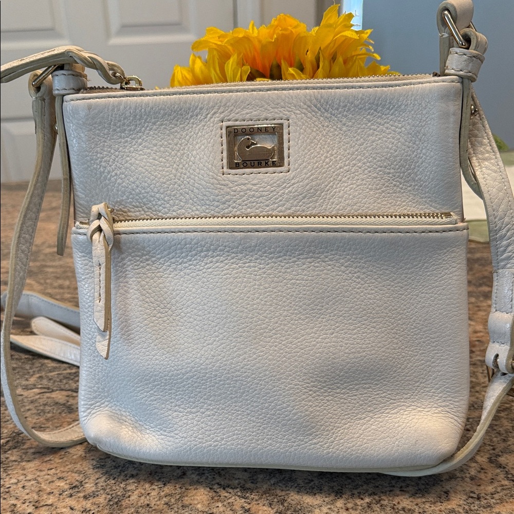 Dooney & Bourke Pebbled White Leather Crossbody